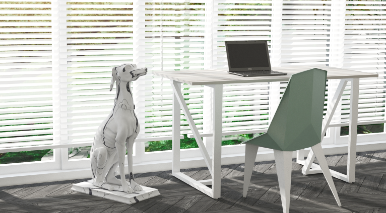 Письмовий Обідній стіл у стилі лофт Di Ferro РASSIONE Білий